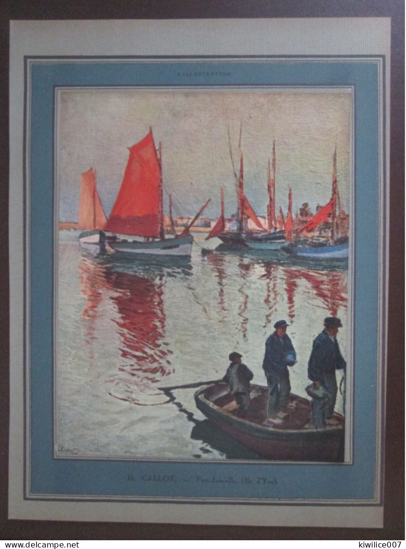 1924 ILE D YEU Port Joinville H Callot  Peinture Peintre - Non Classés