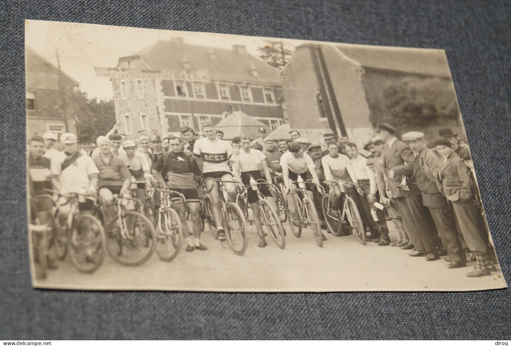 Ancienne Carte Photo,course Cycliste,Farcienne ? Jumet ? à Identifier,belle Carte Pour Collection - Farciennes