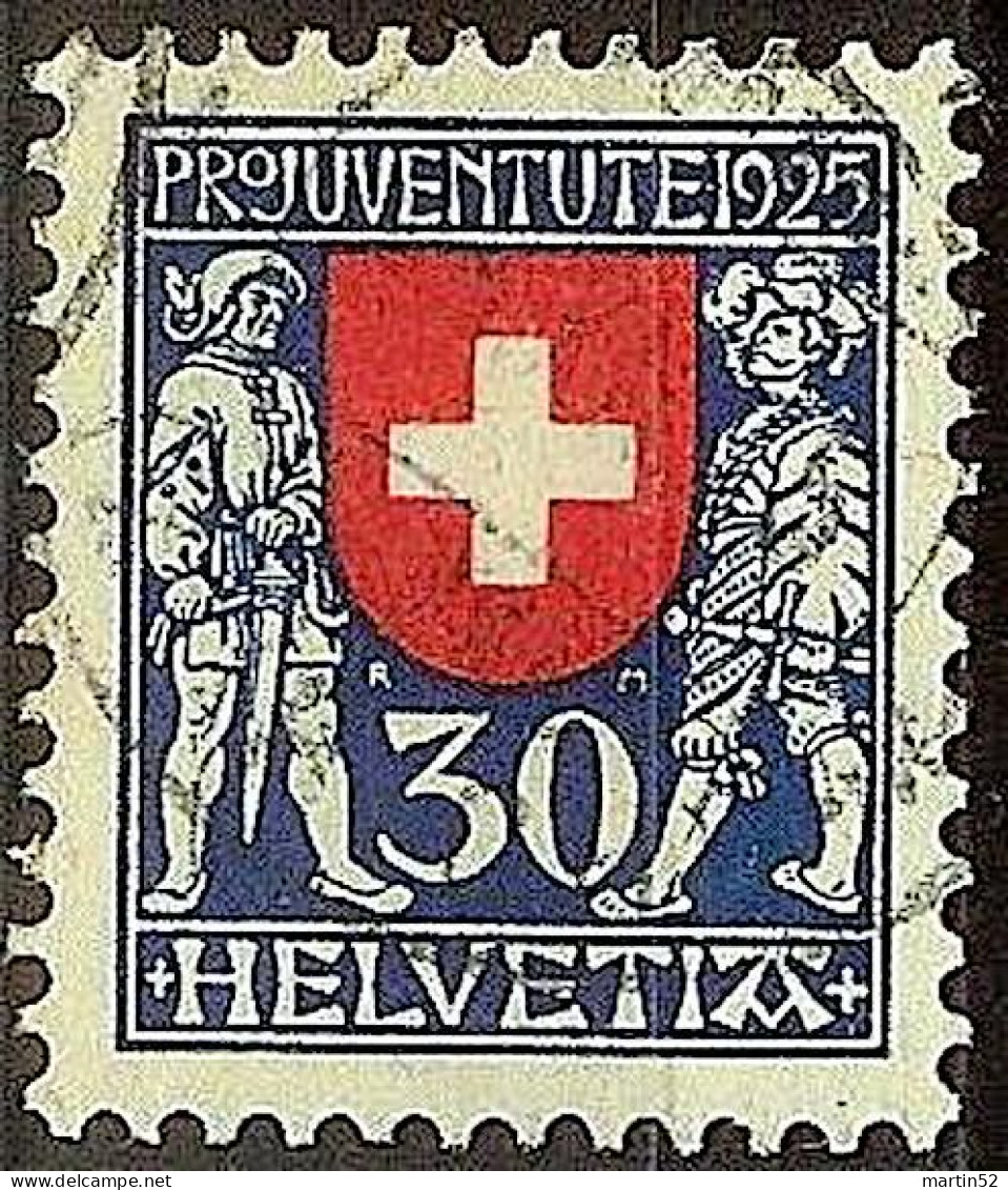 Schweiz Suisse Pro Juventute 1925: "Soldaten" Zu 36 Mi 217 Yv 221 Mit Voll-Stempel Vom ?.XII.25 (Zumstein CHF 16.00) - Usados