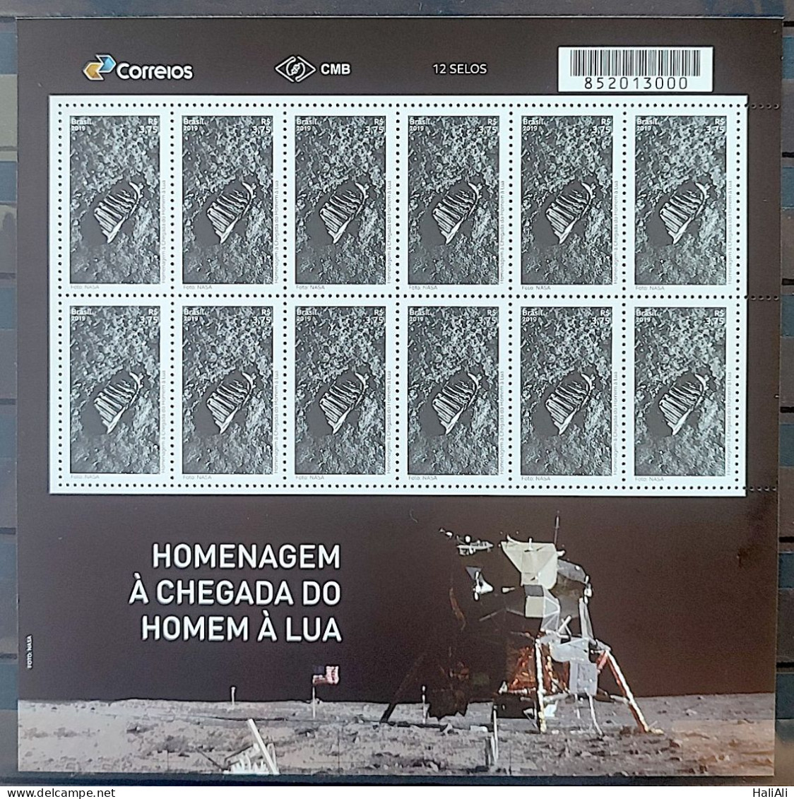 C 3831 Brazil Stamp Arrival Of Man On The Moon Astronaut Apollo 11 Space Exploration 2019 Sheet - Neufs