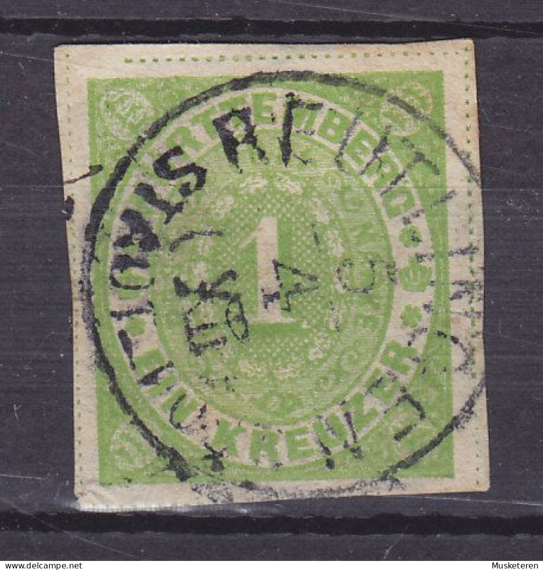 Württemberg 1869 Mi. 36a, 1 Kr. Ziffer Im Oval Deluxe (Sideways) REUTLINGEN Cancel (2 Scans) - Gebraucht