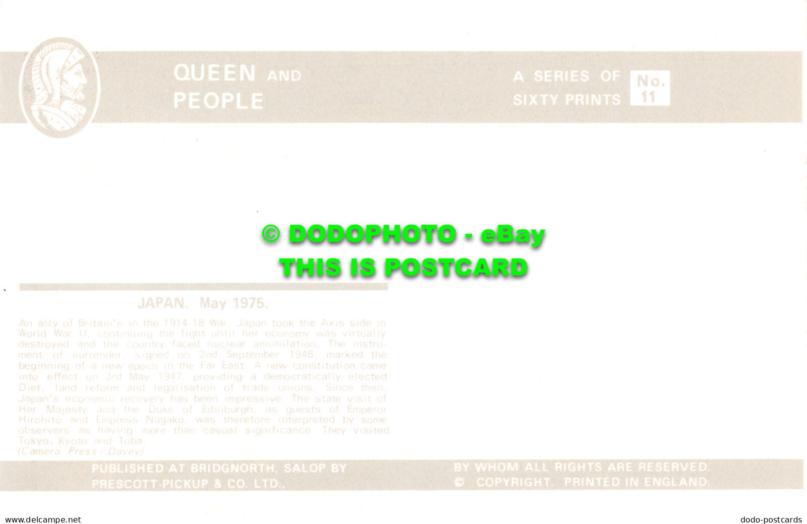 R528271 Japan. May. 1975. Queen And People. Prescott Pickup. A Series Of Sixty P - World