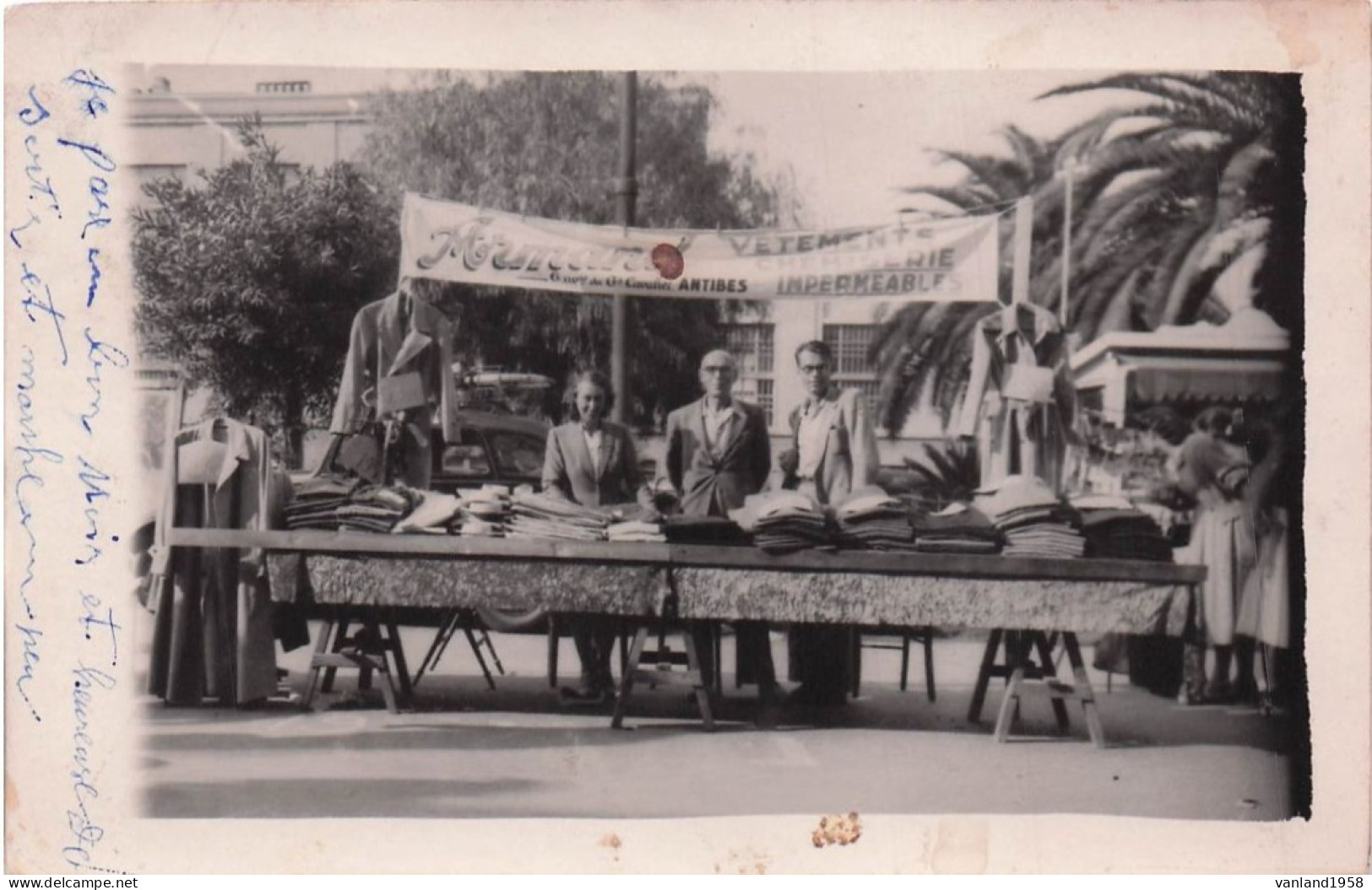 ANTIBES -carte Photo Braderie Commerciale 1951-vêtements Armand - Altri & Non Classificati