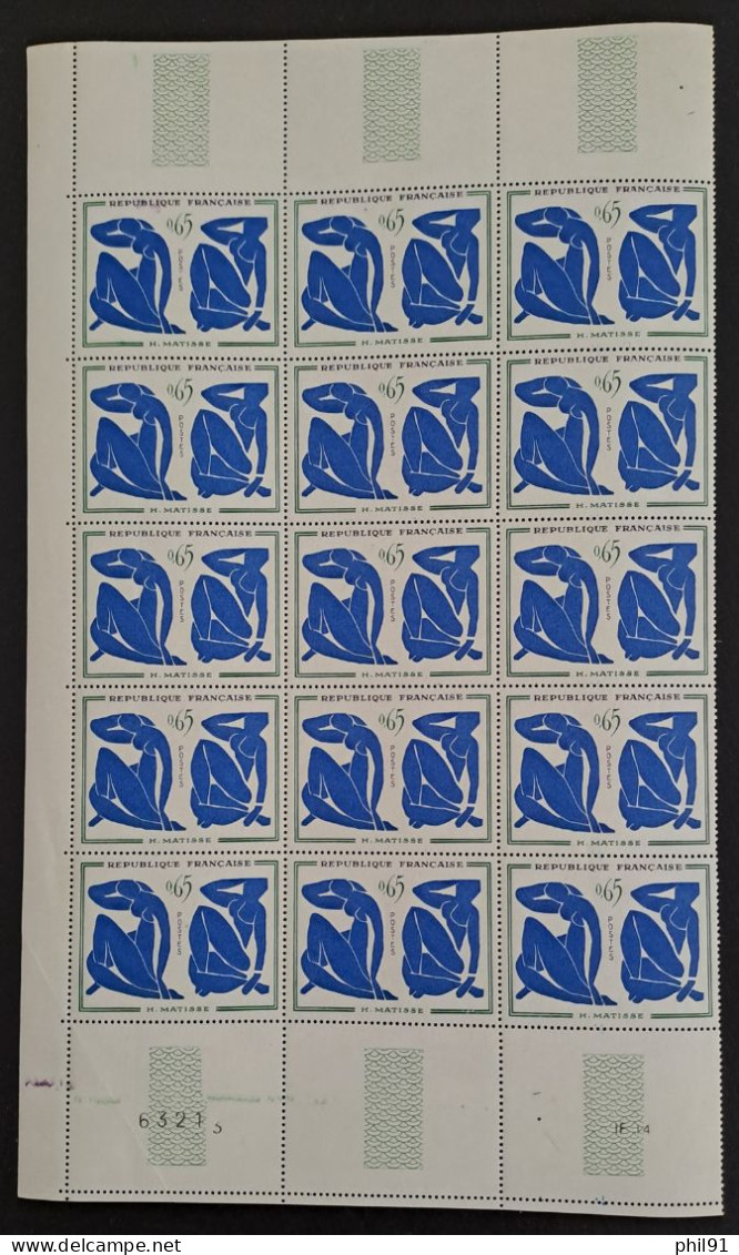 FRANCE    Tableau Henri Matisse En Bloc De 15    N° Y&T 1320  ** - Unused Stamps