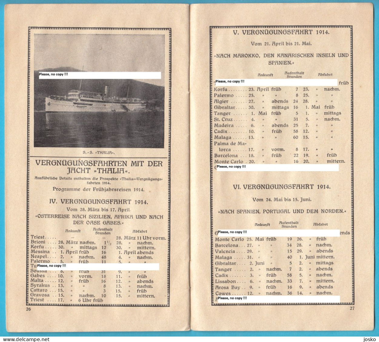 OSTERREICHISCHER LLOYD (Austrian Lloyd) Total Service in 1914 * Austriaco Austria Osterreich Dalmatia China Japan India