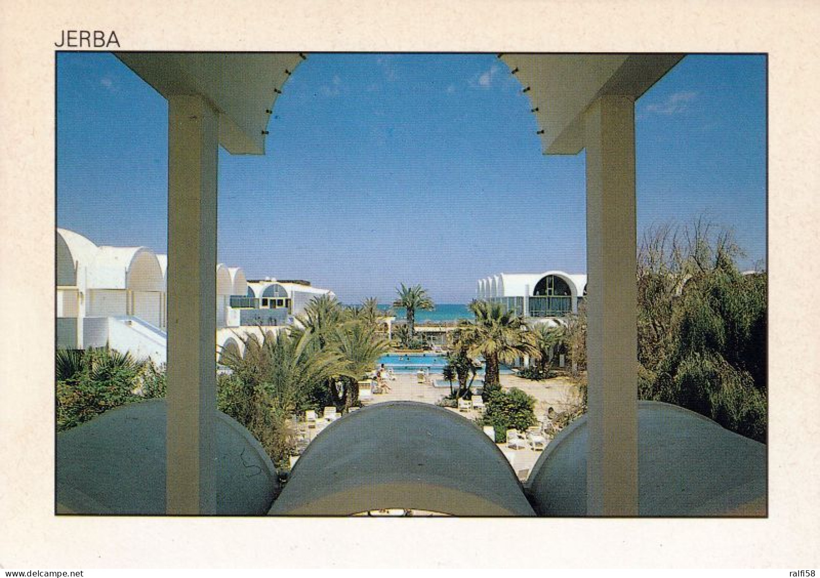 9 AK Tunesien * Ansichten von Djerba (auch Jerba) - dabei auch Houmt Souk der Hauptort der Insel Djerba - siehe  Scan *