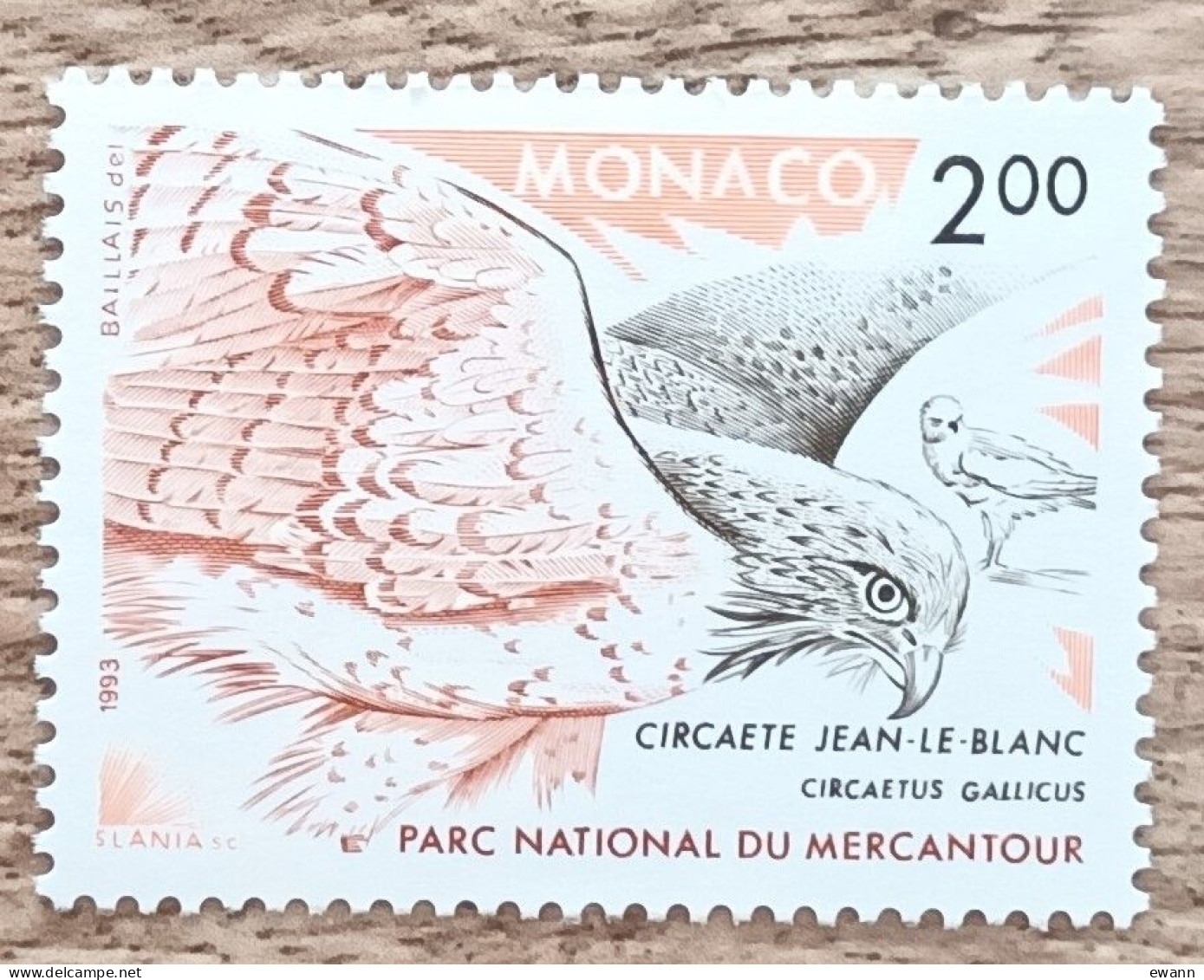 Monaco - YT N°1855 - Faune / Rapaces Du Parc National Du Mercantour - 1993 - Neuf - Ongebruikt