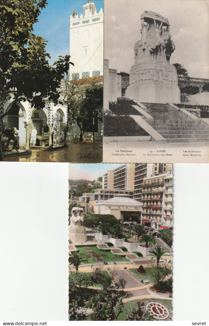 ALGER  - Lot de 33 cartes format CPA   et 2  photos