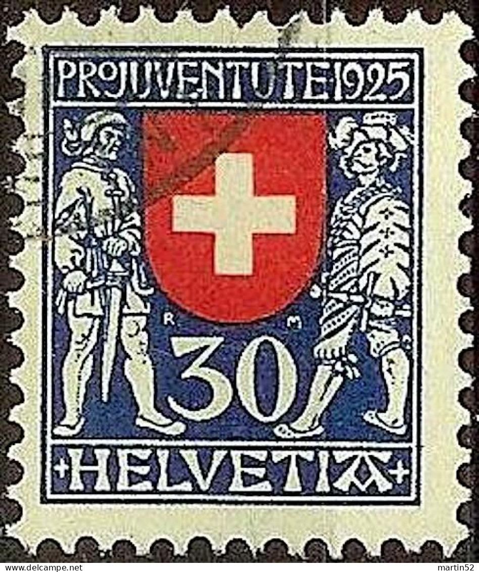 Schweiz Suisse Pro Juventute 1925: "Soldaten" Zu 36 Mi 217 Yv 221 Mit Eck-Stempel OL (Zumstein CHF 16.00) - Used Stamps