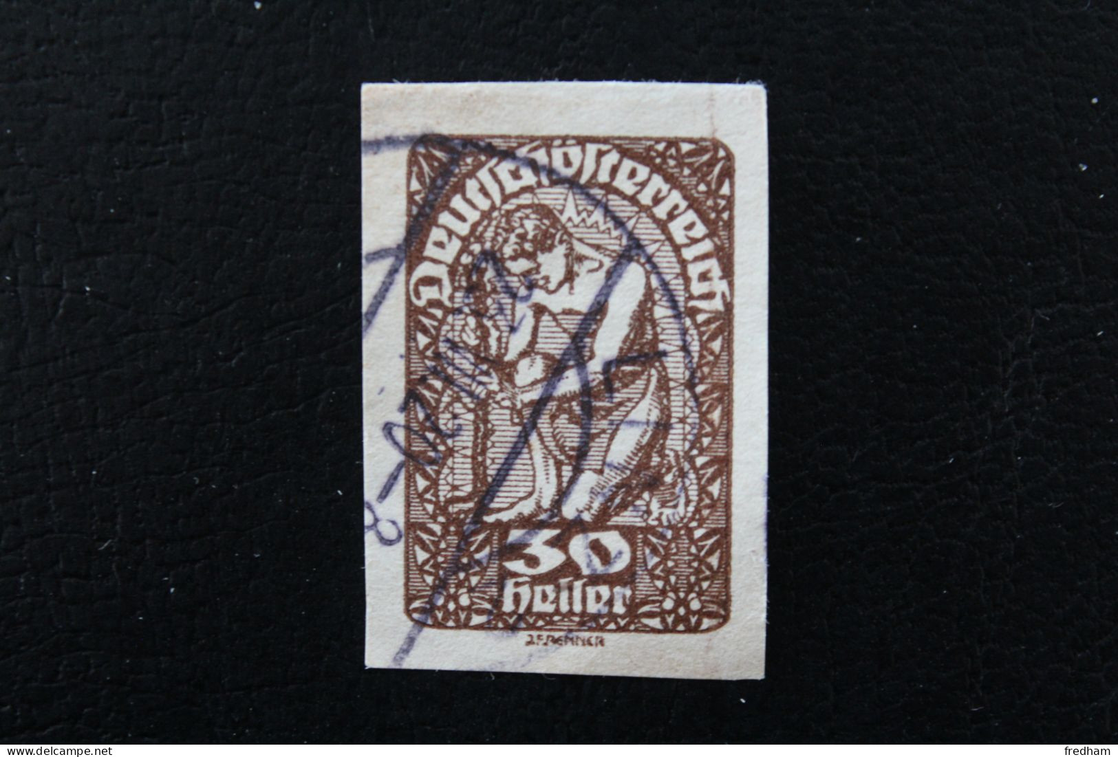 1920 Mi AT 281a 30 Heller Non Dentelé  / Mythologie  Oblitere Du 23 VIII 1920 - Usati