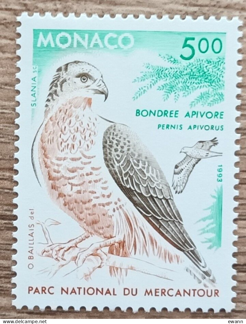 Monaco - YT N°1858 - Faune / Rapaces Du Parc National Du Mercantour - 1993 - Neuf - Nuevos