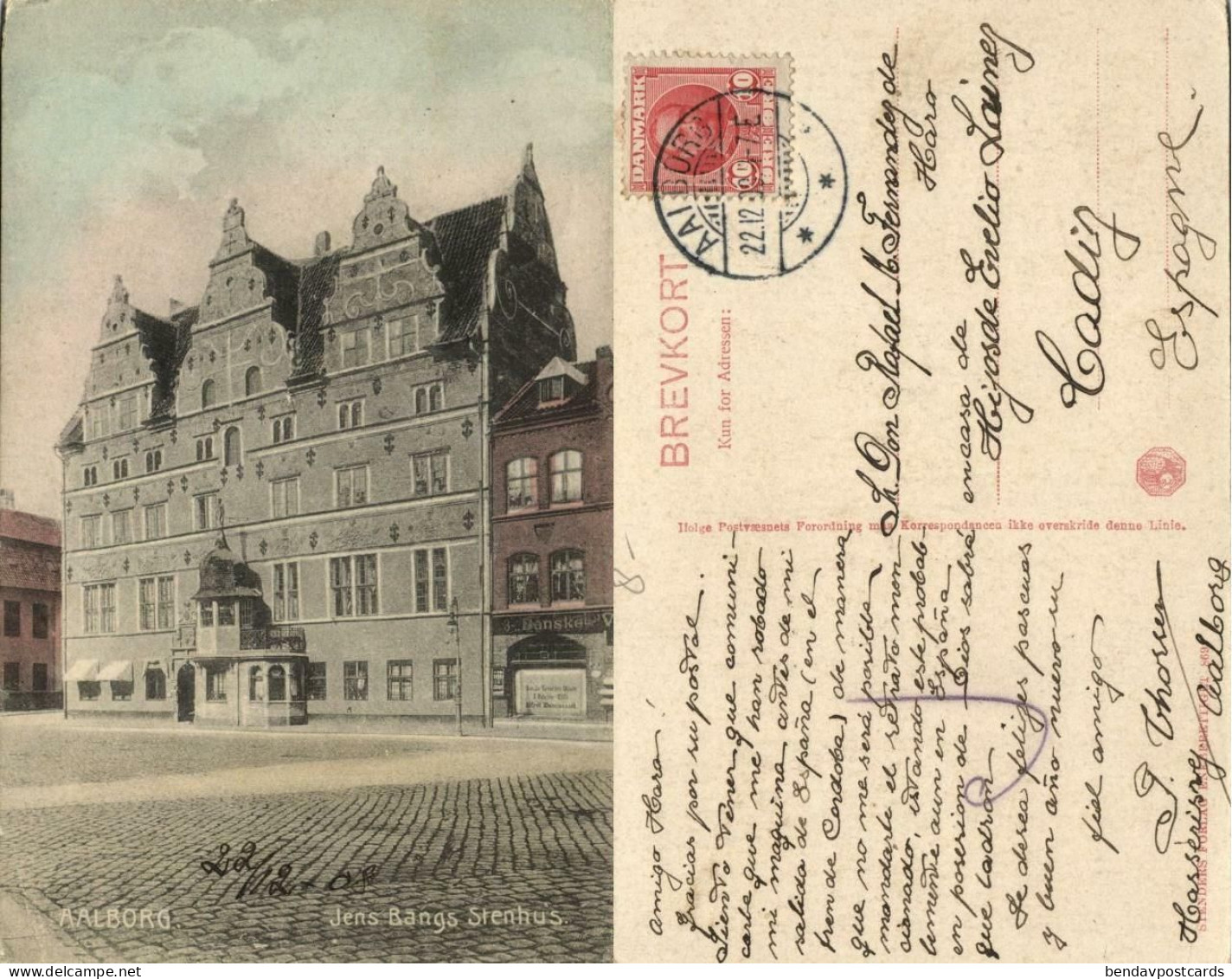 Denmark, AALBORG ÅLBORG, Jens Bangs Stenhus (1908) Postcard - Danemark