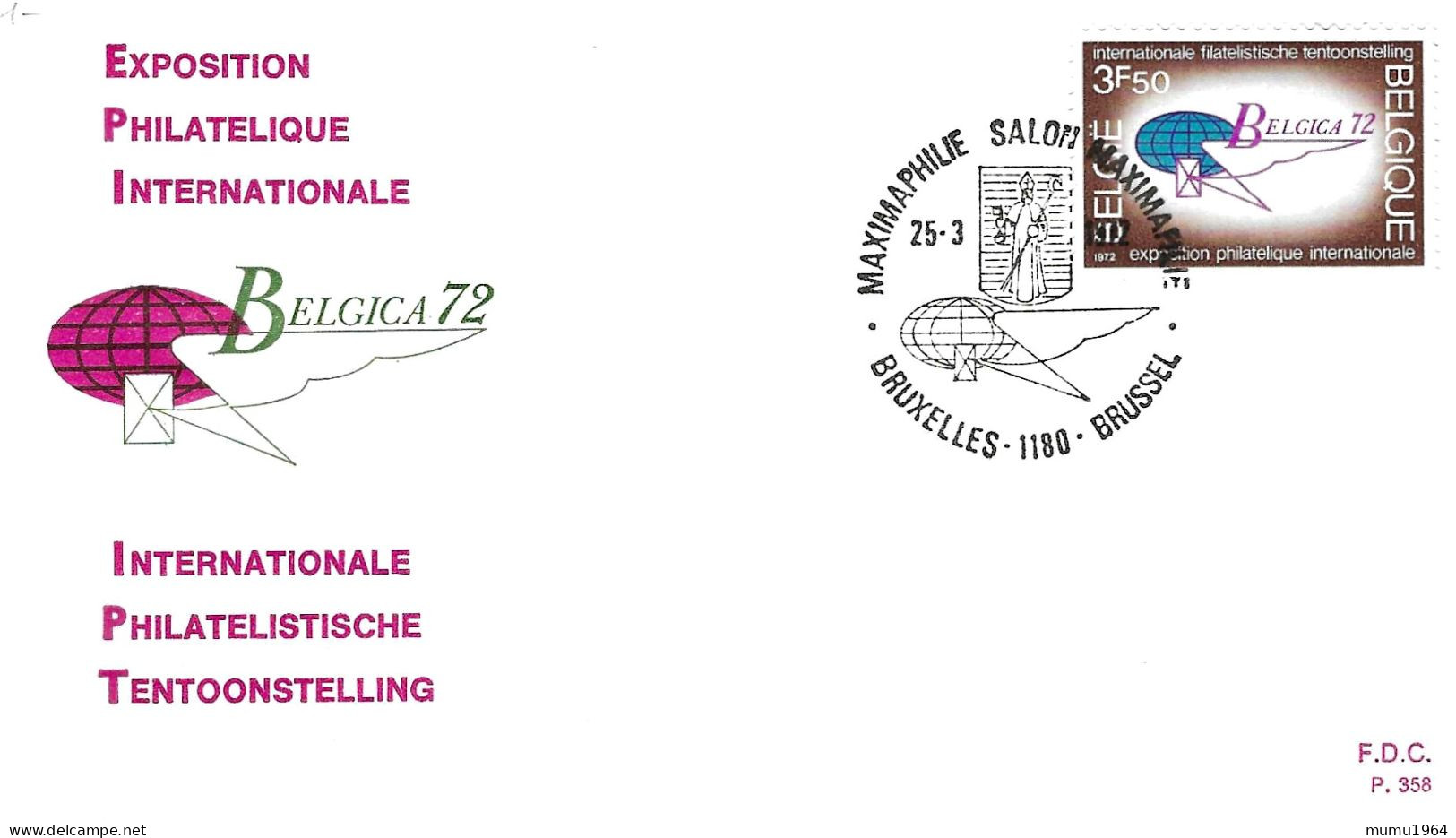 COB - FDC N° 358 - Timbre N° 1621 - 1961-1970