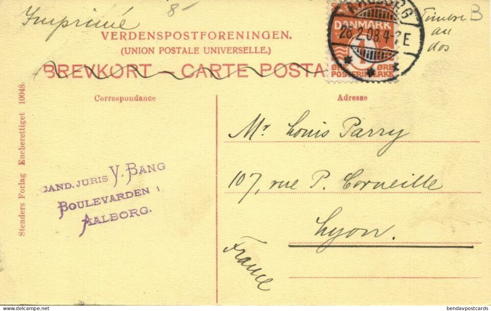 Denmark, AALBORG ÅLBORG, Lybækkergaarden (1908) Postcard - Dänemark
