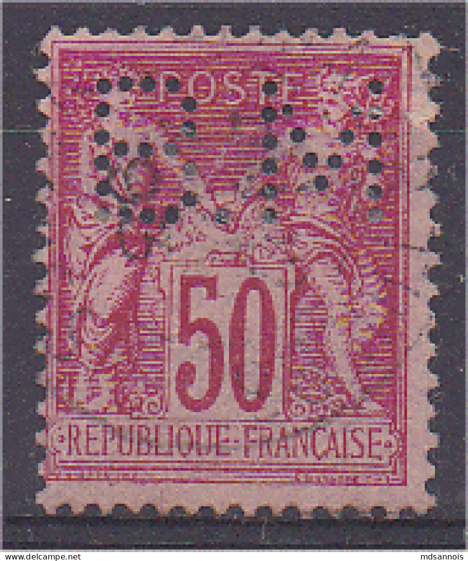 Sage N°98 80c Rose Perforé BM - Oblitérés