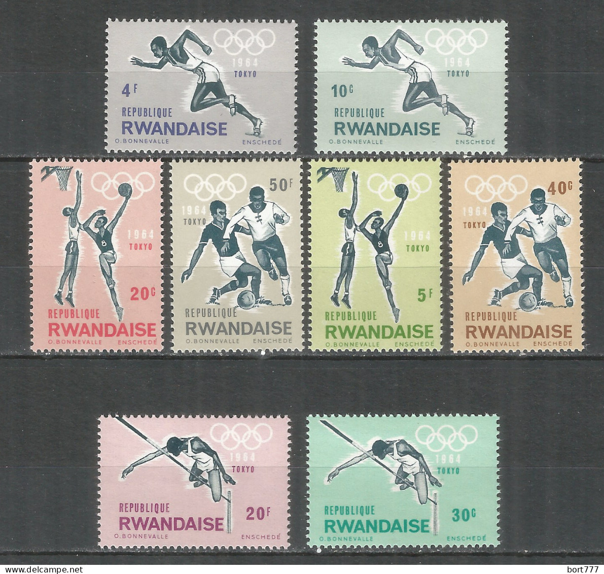 Rwanda 1964 Year ,mint Stamps MNH(**) Mi.# 77-84 Olympic - Ongebruikt