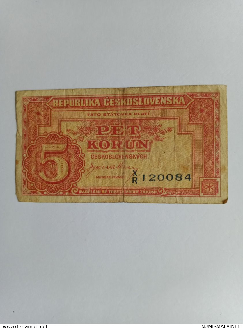 Tchécoslovaquie - Billet De 5 Korun - 1949 - Checoslovaquia
