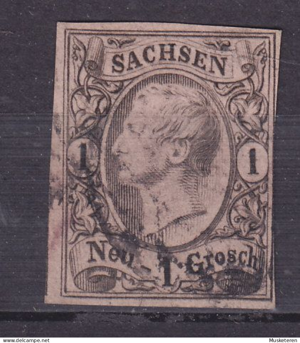 Sachsen 1855/56 Mi. 9 I, 1 Ngr. König Johann I. Type I. (2 Scans) - Saxe