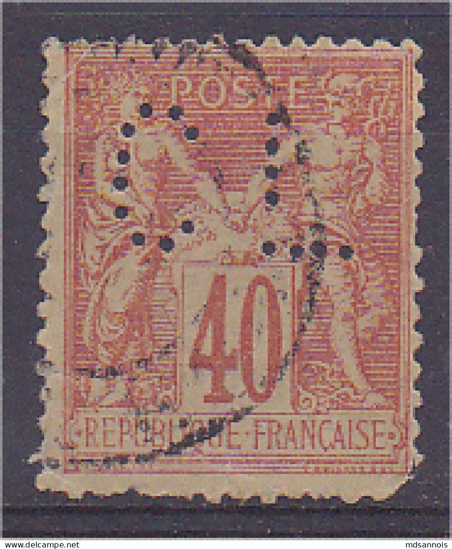 Sage N°94 40c Orange Perforé CL - Used Stamps