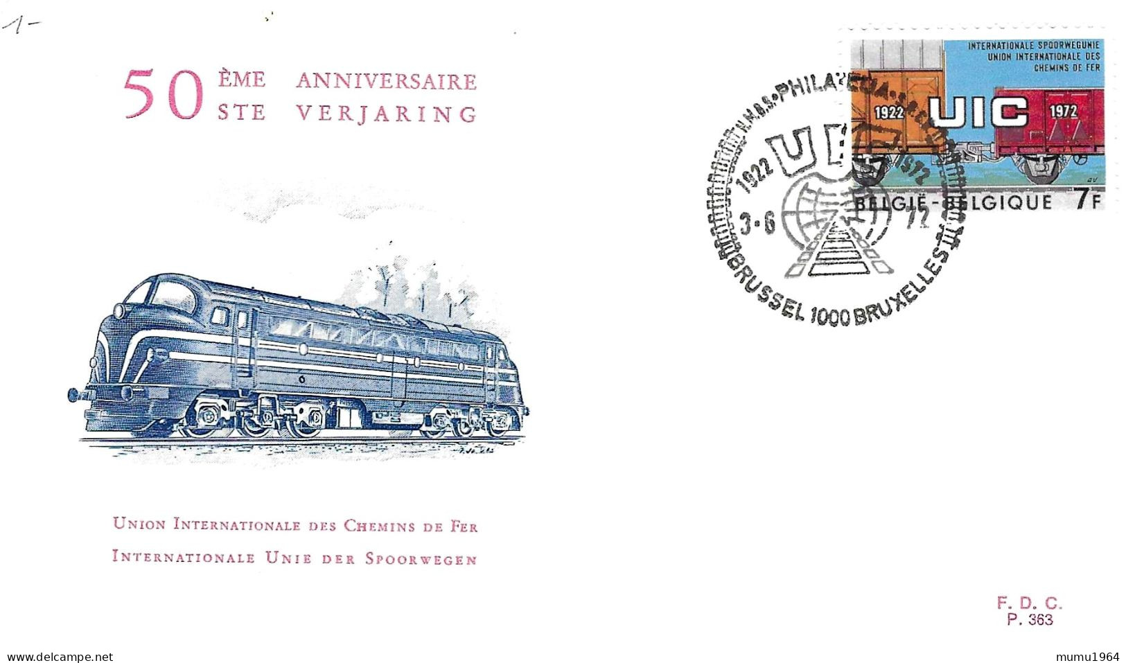 COB - FDC N° 363 - Timbre N° 1626 - 1961-1970