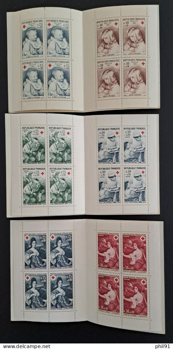 FRANCE    Carnets Croix Rouge 1965, 1966 Et 1968 - Rotes Kreuz