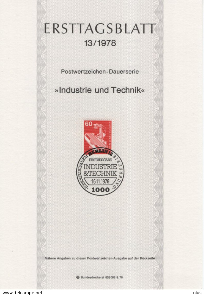 Germany Deutschland 1978-13 Industrie Und Technik, Rontgengerat, X-ray Machine Device Medicine, Canceled In Berlin - 1974-1980