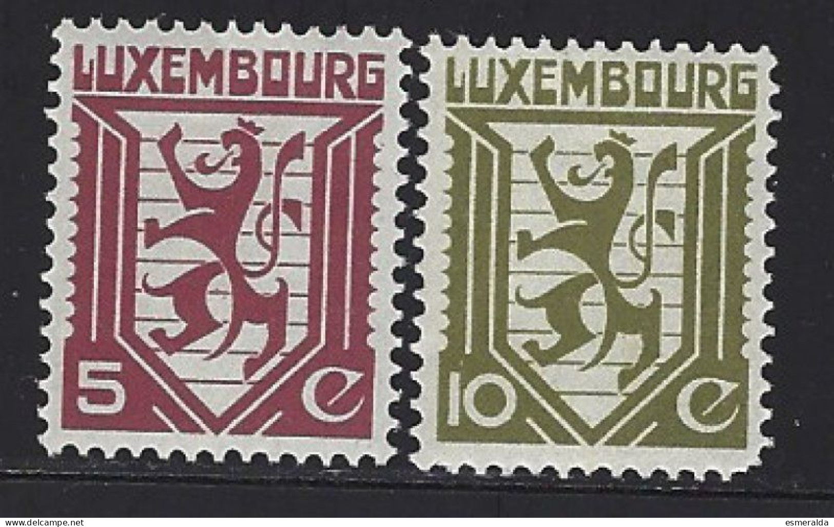 Luxembourg Yv 231/32 Lion Stylisé (232 Dent Courte Coin Inférieur Droit) **/mnh - Ungebraucht