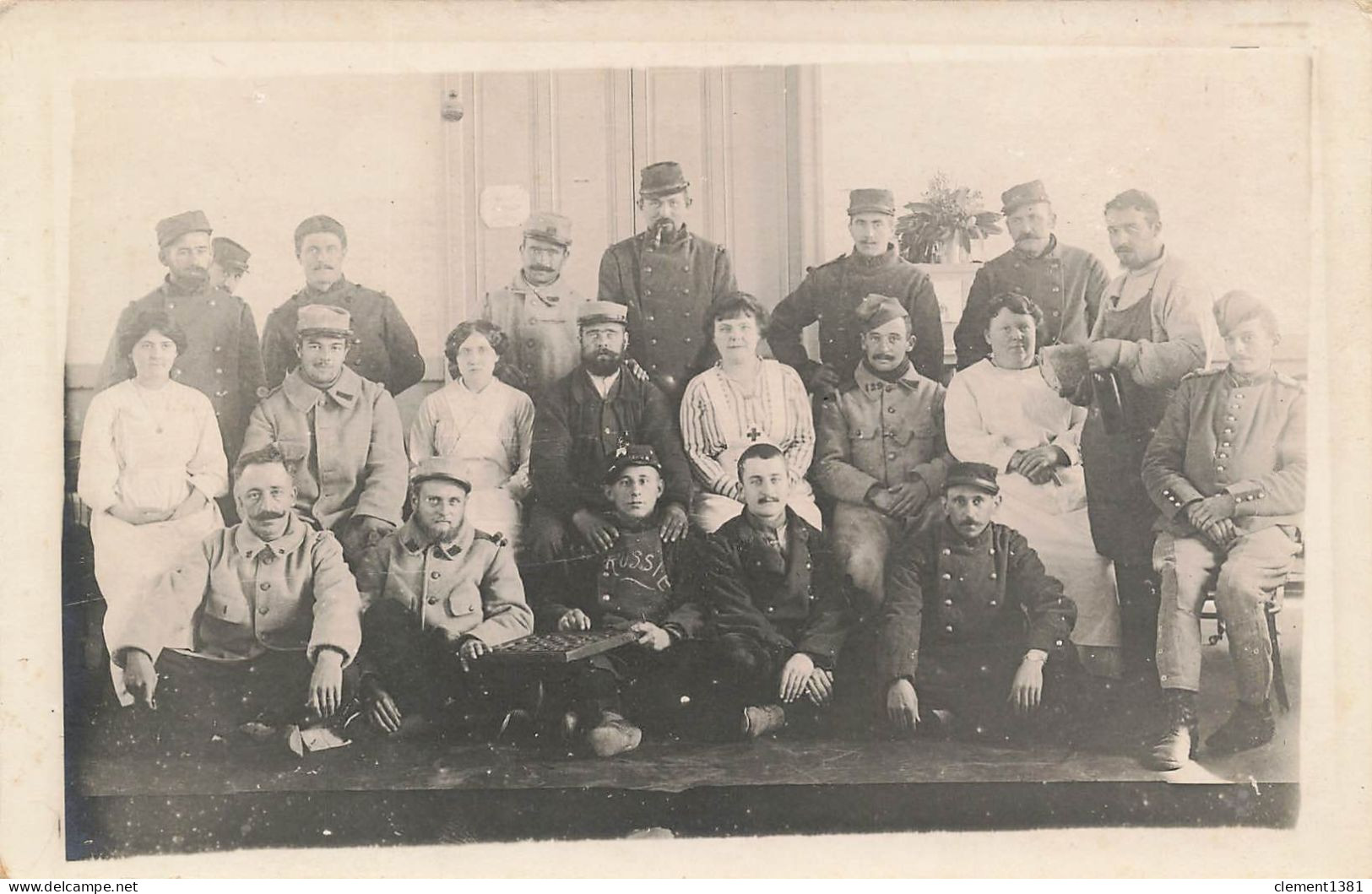 Militaria WW1 Guerre 1914 1918 Carte Photo Soldats Militaires Hopital Blesses - War 1914-18