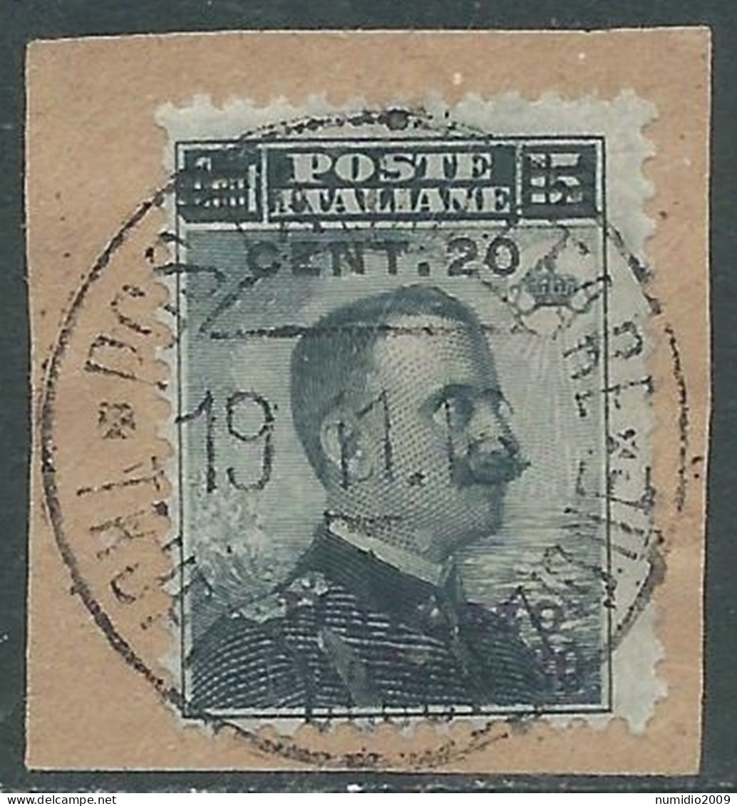 1916 LEVANTE DURAZZO USATO 20 CENT SU 30 PA SU 15 CENT - SV27-7 - European And Asian Offices