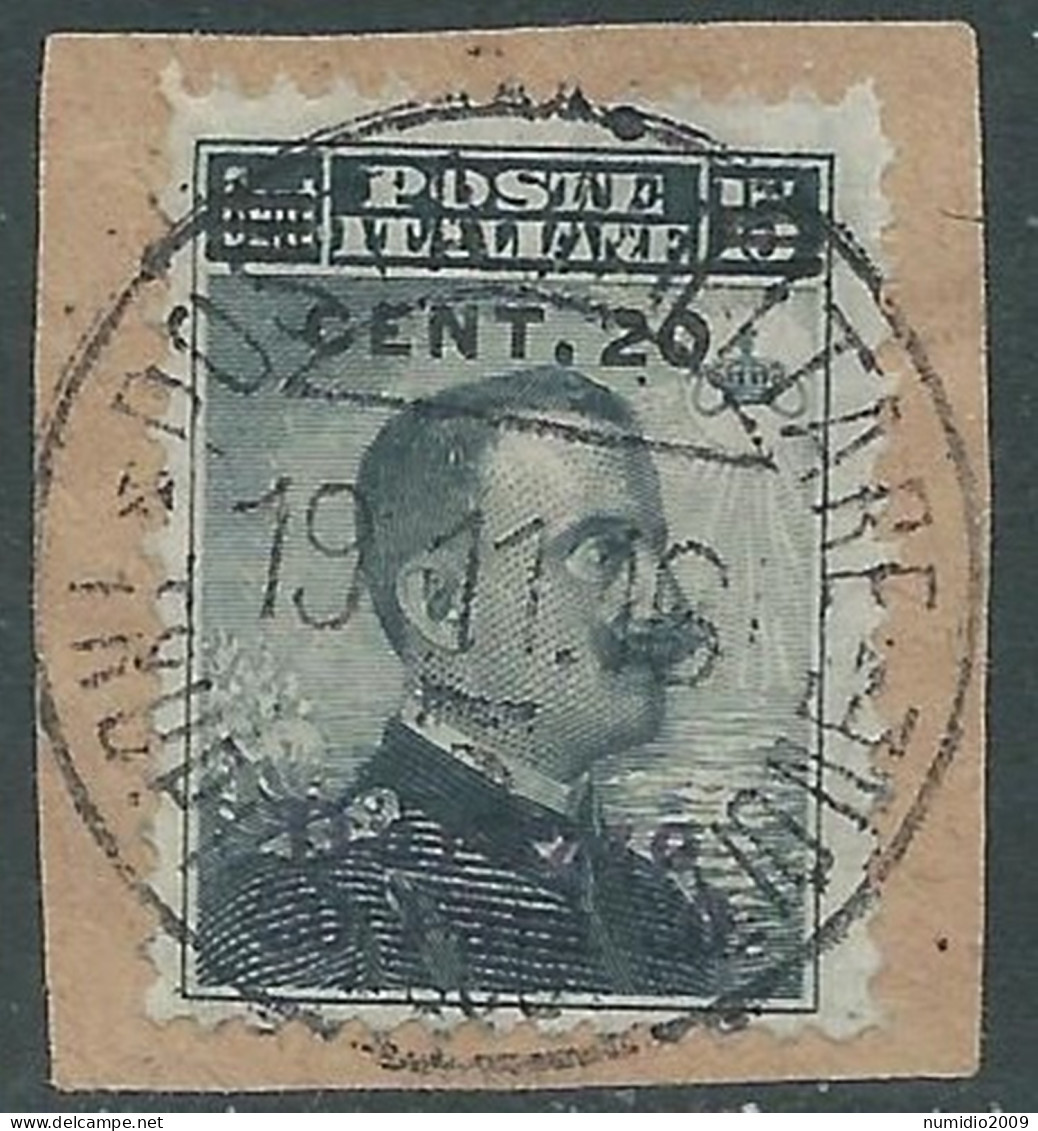 1916 LEVANTE DURAZZO USATO 20 CENT SU 30 PA SU 15 CENT - SV26-10 - Europa- Und Asienämter