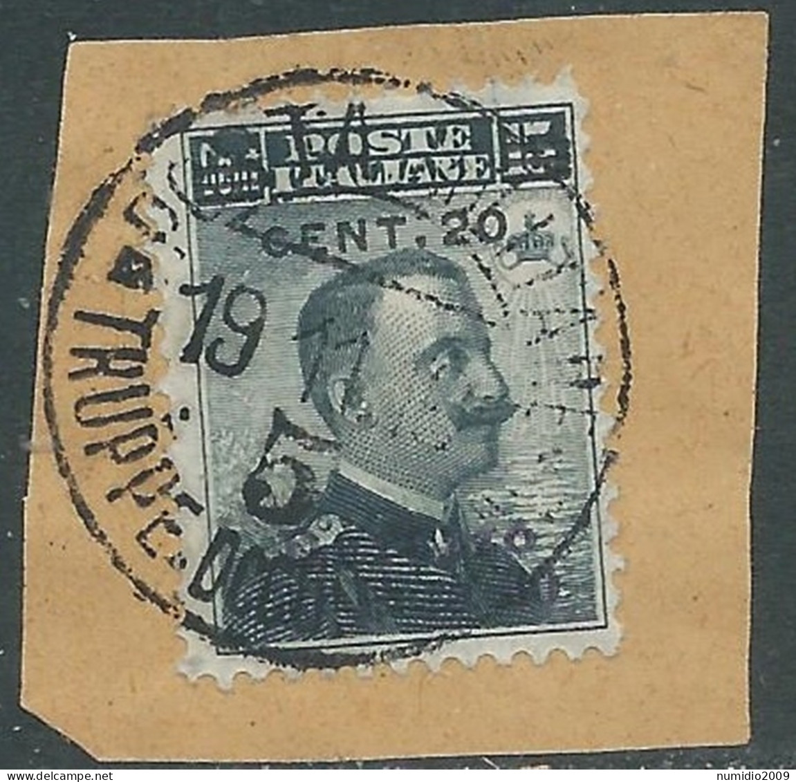 1916 LEVANTE DURAZZO USATO 20 CENT SU 30 PA SU 15 CENT - SV26-6 - Bureaux D'Europe & D'Asie