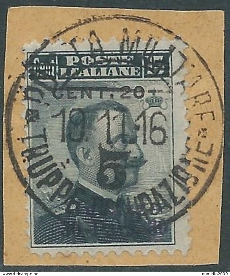 1916 LEVANTE DURAZZO USATO 20 CENT SU 30 PA SU 15 CENT - SV26-5 - European And Asian Offices