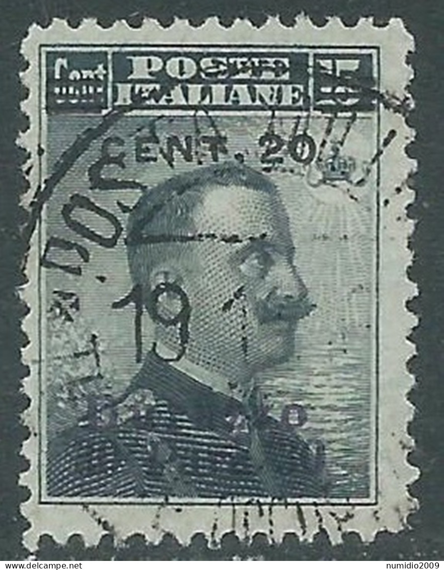 1916 LEVANTE DURAZZO USATO 20 CENT SU 30 PA SU 15 CENT - SV26-4 - Bureaux D'Europe & D'Asie