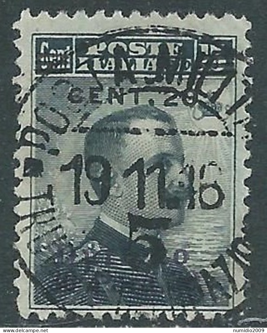 1916 LEVANTE DURAZZO USATO 20 CENT SU 30 PA SU 15 CENT - SV26 - Europa- Und Asienämter