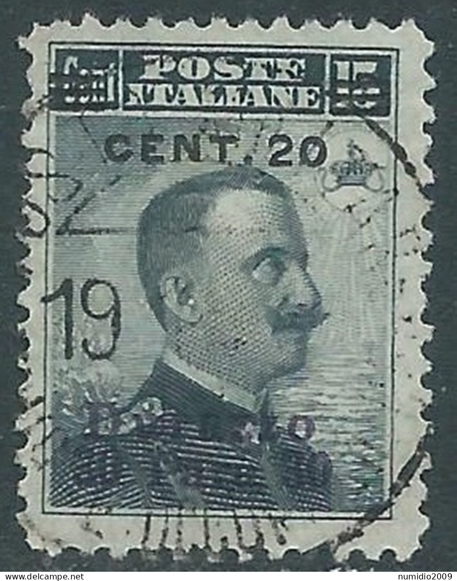 1916 LEVANTE DURAZZO USATO 20 CENT SU 30 PA SU 15 CENT - RB37-3 - Europese En Aziatische Kantoren