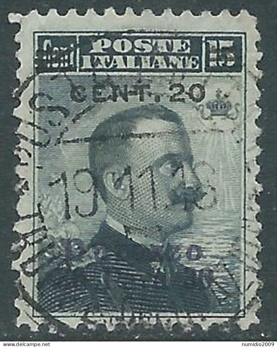 1916 LEVANTE DURAZZO USATO 20 CENT SU 30 PA SU 15 CENT - RB37-4 - Uffici D'Europa E D'Asia