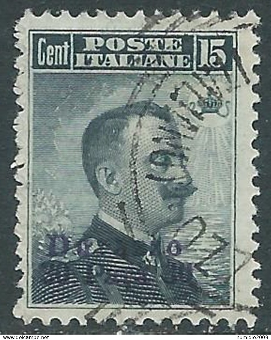 1909-11 LEVANTE DURAZZO USATO 30 PA SU 15 CENT - RB37-6 - Bureaux D'Europe & D'Asie