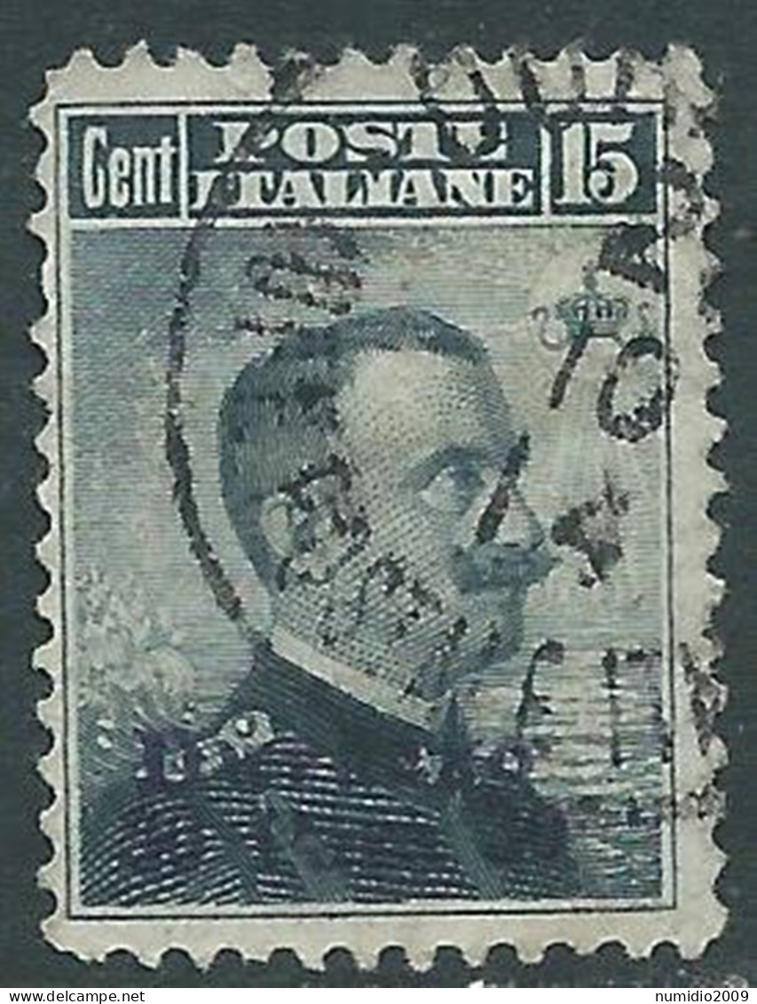 1909-11 LEVANTE DURAZZO USATO 30 PA SU 15 CENT - RB37-3 - Europa- Und Asienämter