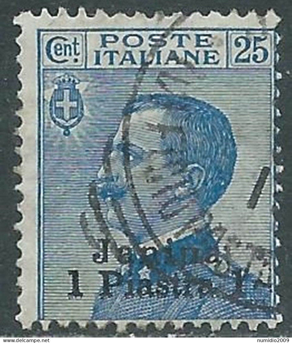 1909-11 LEVANTE GIANNINA USATO 1 PI SU 25 CENT - RB37-4 - Uffici D'Europa E D'Asia