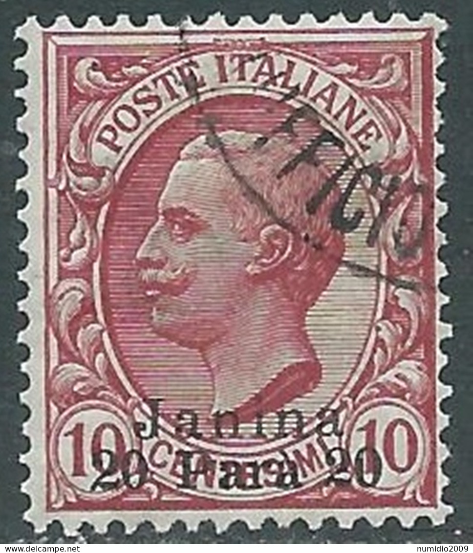 1909-11 LEVANTE GIANNINA USATO 20 PA SU 10 CENT - RB37-3 - Oficinas Europeas Y Asiáticas