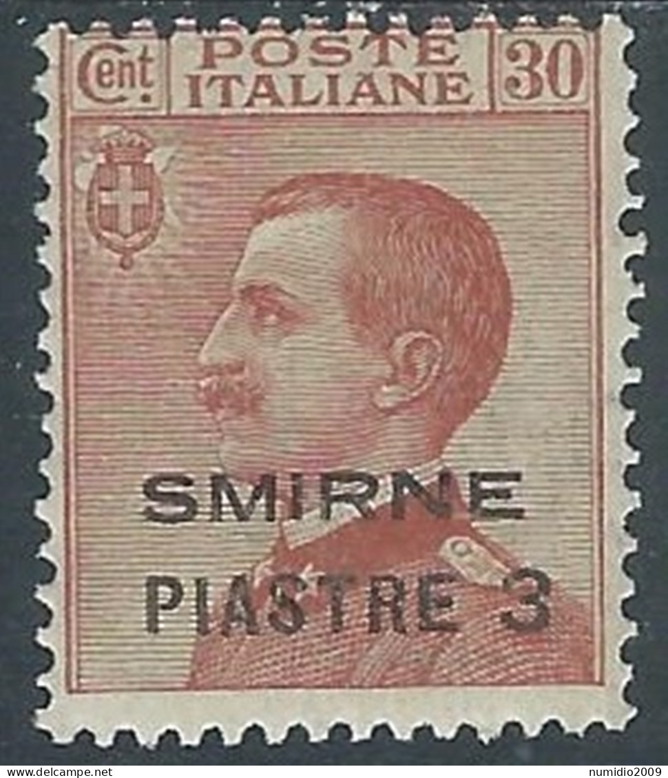 1922 LEVANTE SMIRNE 3 PI SU 30 CENT MH * - I42-10 - Uffici D'Europa E D'Asia