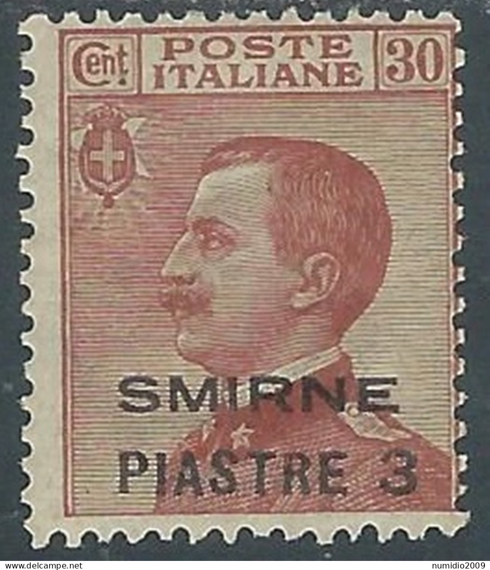 1922 LEVANTE SMIRNE 3 PI SU 30 CENT MH * - I42-9 - European And Asian Offices