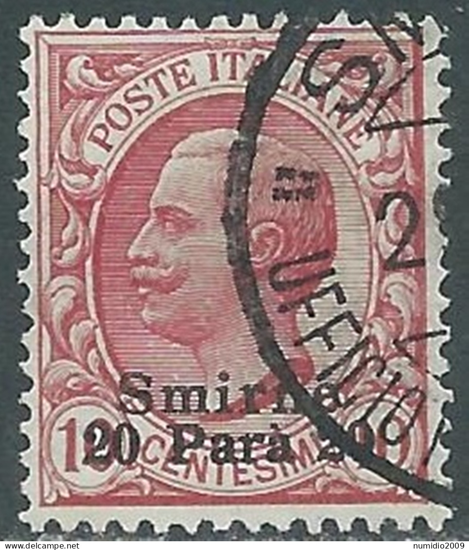 1909-11 LEVANTE SMIRNE USATO 20 PA SU 10 CENT - RB37-9 - Uffici D'Europa E D'Asia