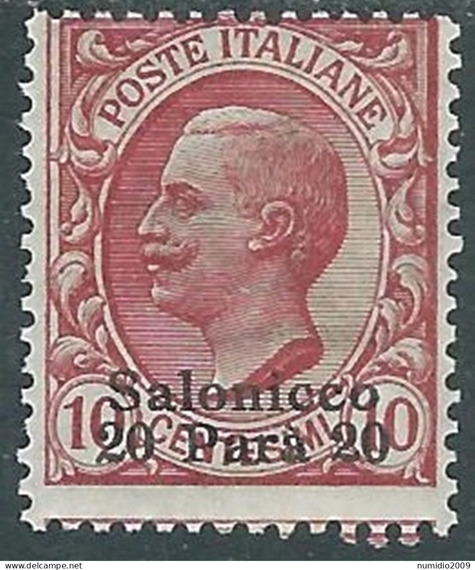 1909-11 LEVANTE SALONICCO 20 PA SU 10 CENT MH * - I38-10 - Europese En Aziatische Kantoren