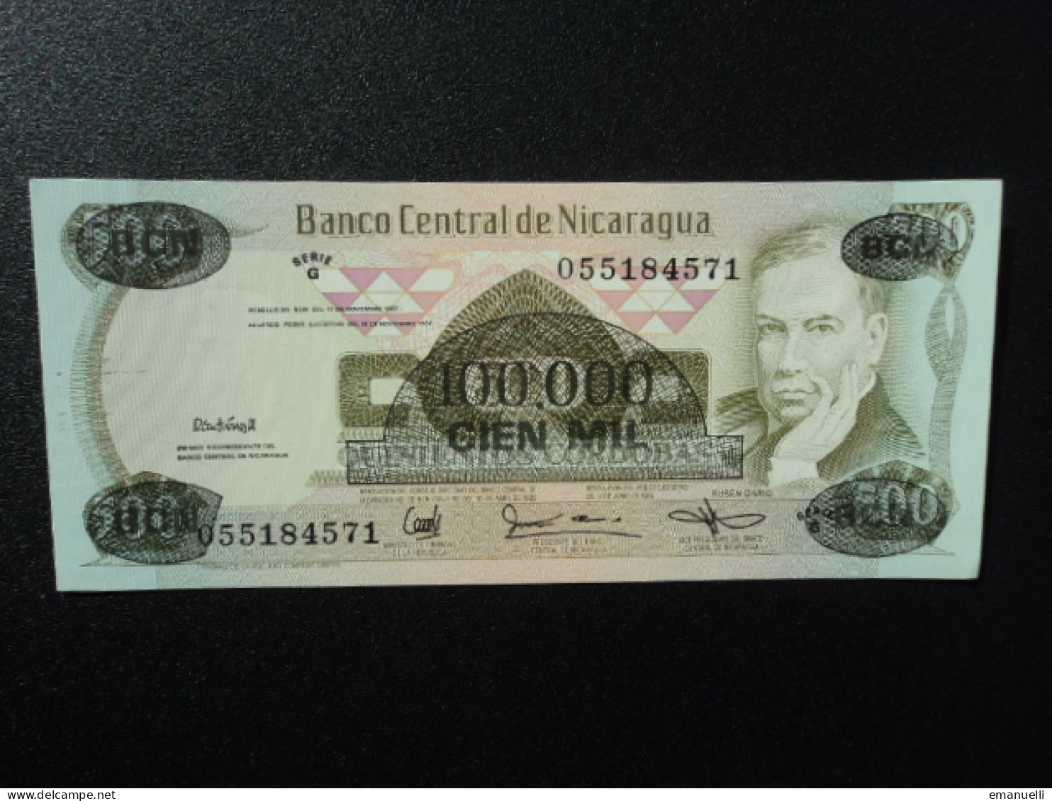 NICARAGUA : 100 000 CORDOBAS SUR 500 CORDOBAS    D.1987    P 149      SPL - Nicaragua