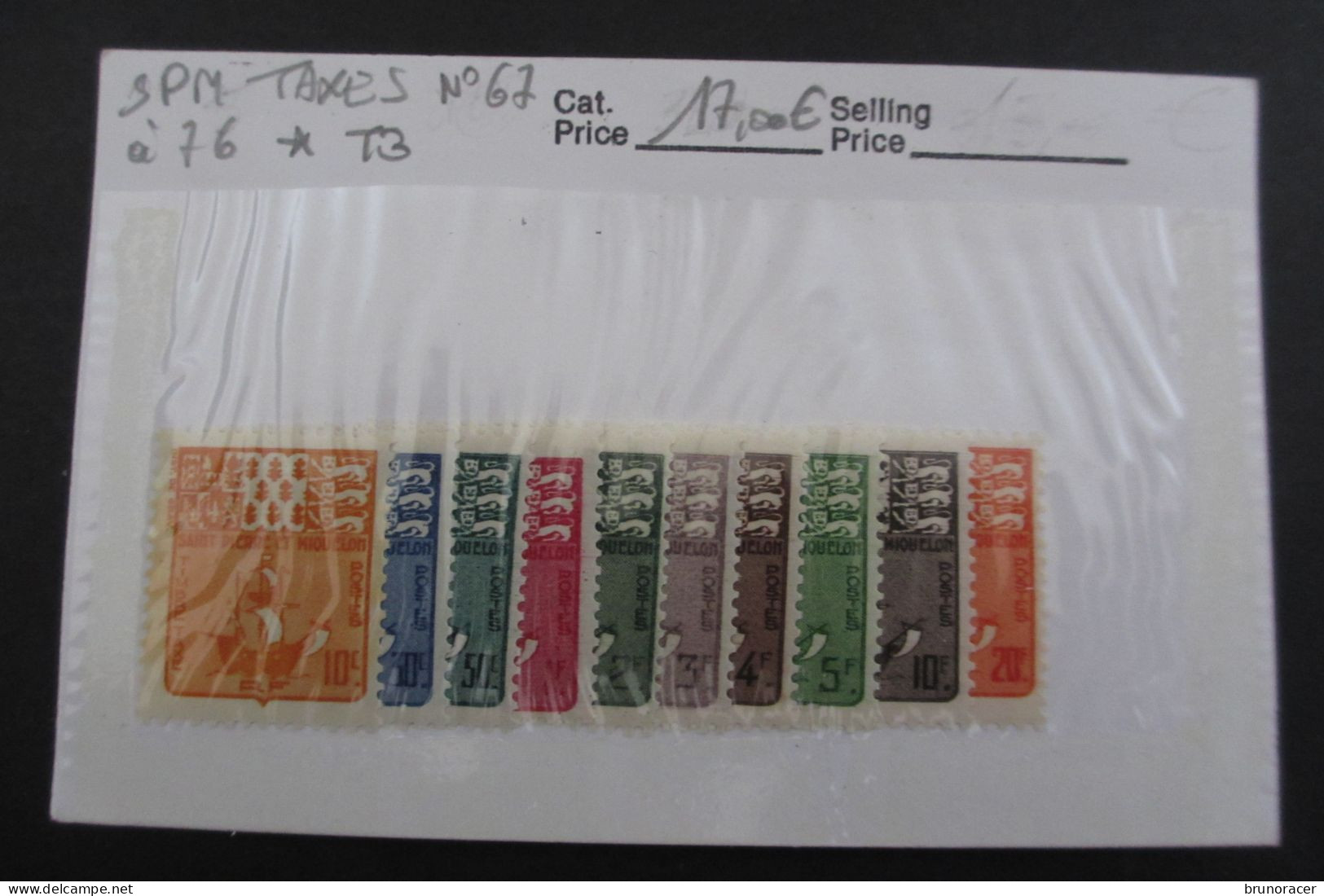 St PIERRE & MIQUELON TAXES N°67 à 76 NEUF* TB COTE 17 EUROS VOIR SCANS - Timbres-taxe