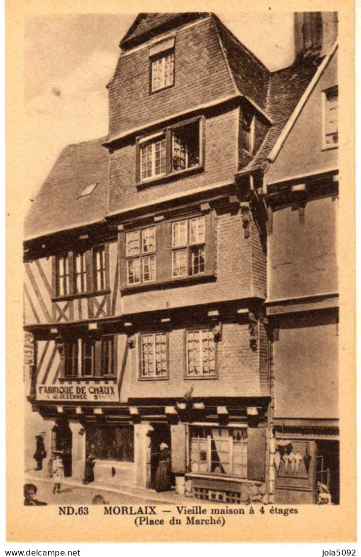 29 / MORLAIX - Vieille Maison Place Du Marché - Morlaix