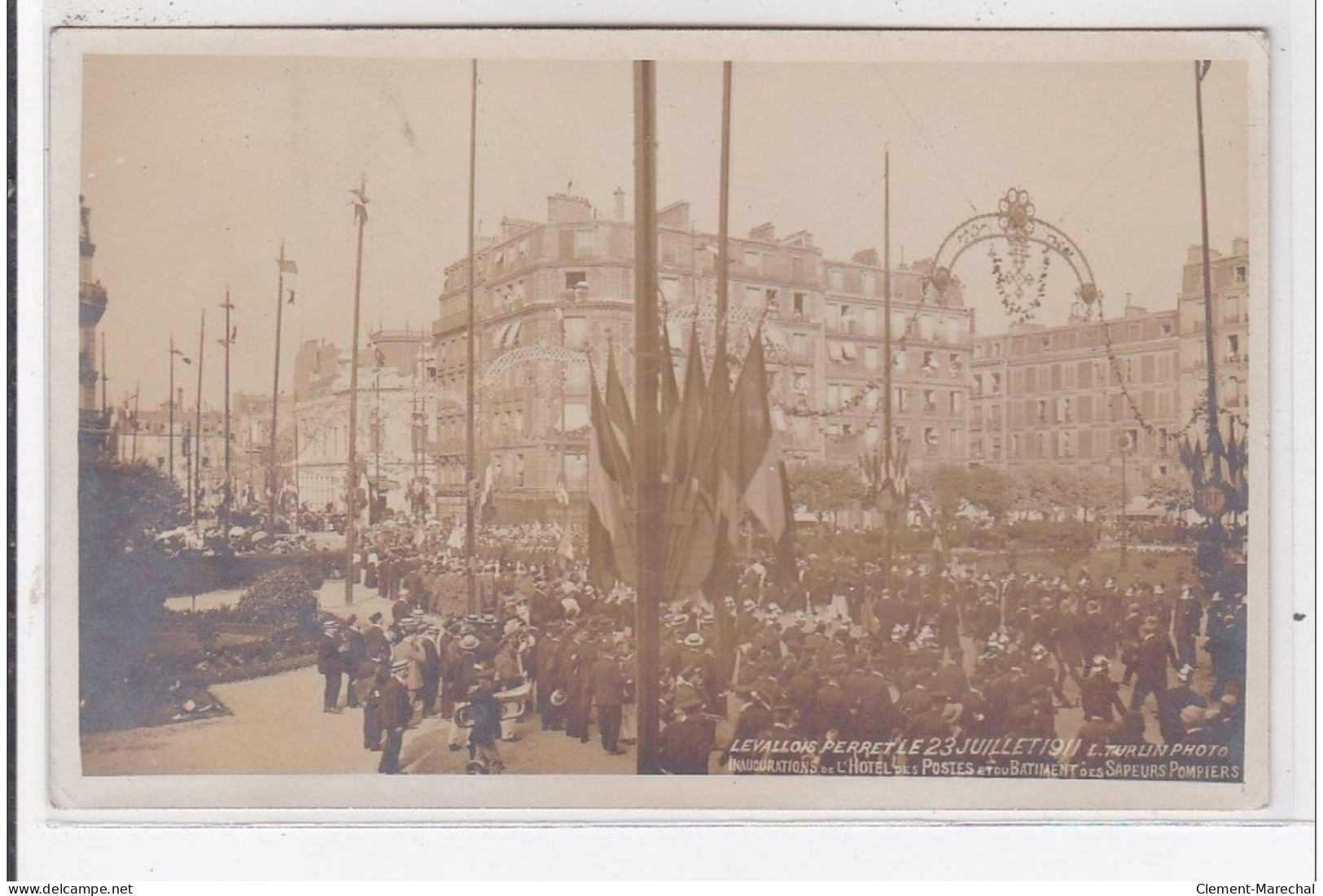 LEVALLOIS-PERRET : Inauguration De L'hôtel Des Postes Et Du Bâtiment Des Sapeurs Pompiers - Très Bon état - Levallois Perret