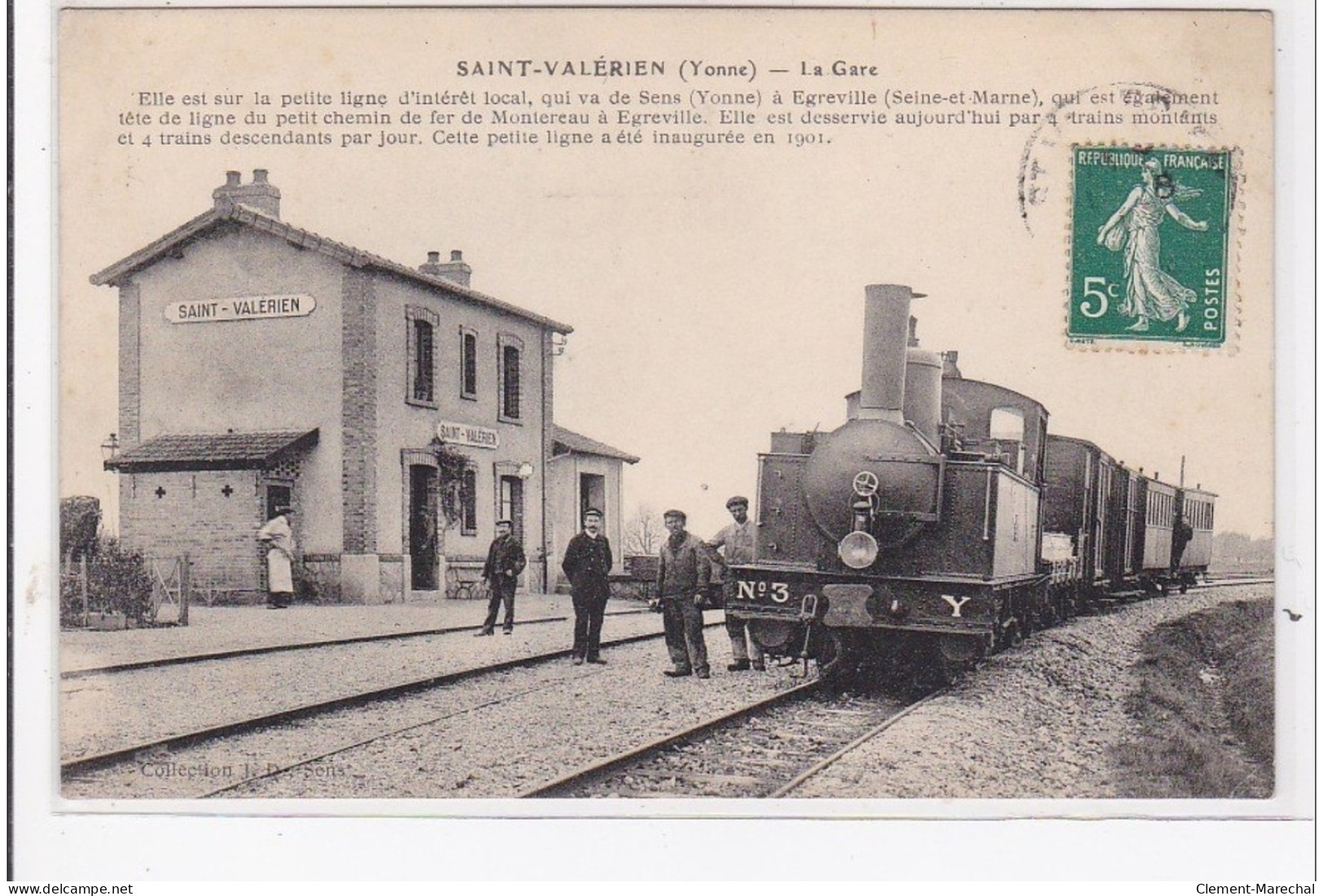 SAINT-VALERIEN : La Gare, Train - Très Bon état - Saint Valerien