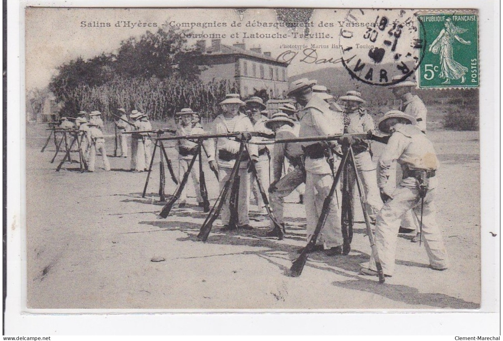 HYERES : Salins D'hydres, Compagnies De Débarquement Des Vaisseaux Couronne Et Latouche-treville - Très Bon état - Hyeres